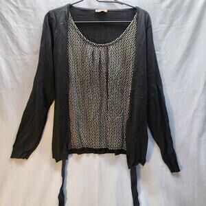 Wrap London Silk Blend Long Sleeve Layered Top Size 12‎